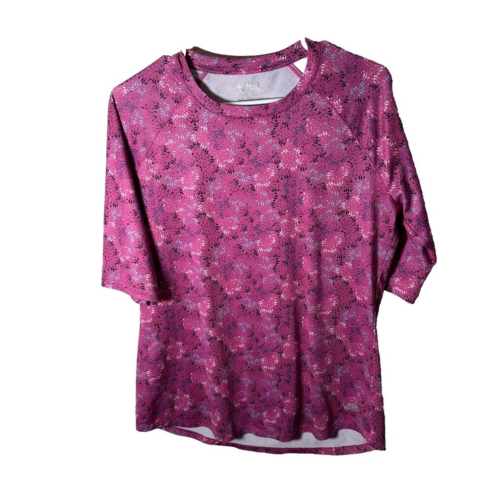 Reel Legends T-Shirt Women's Medium Reel Tec Purple Printed Short Sleeve